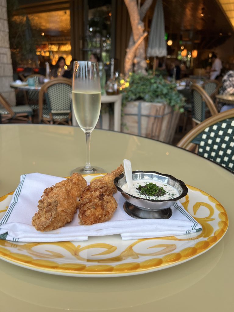 Happy hour fried chicken at Lucrezia San Diego