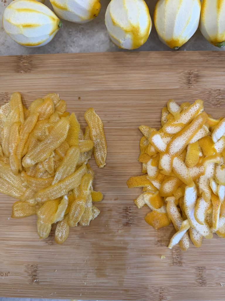 Remove the pith and the bitterness